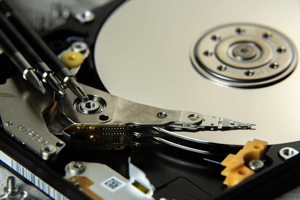 Black and Silver Hard Disk Drive