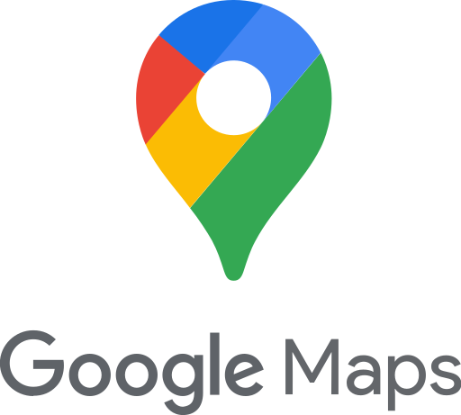 Logo de Google Map saffichant une carte iconique avec des couleurs vives et le nom "Google Maps" en typographie claire.